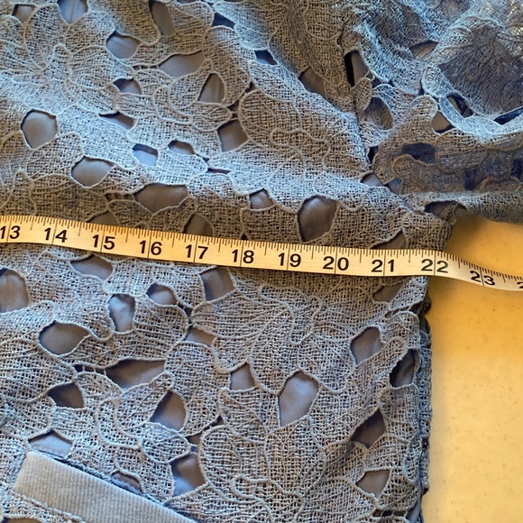 NWOT Isaac Mizrahi Lace Overlay Bomber Jacket in Blue - Picture 9 of 10